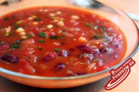 Рецепт томатный суп с фасолью