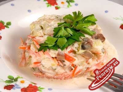 Рецепт картофеля с рыбным салатом