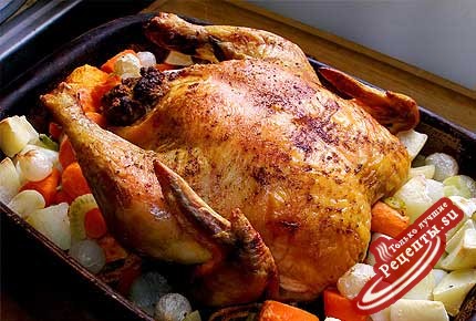 Рецепт жареной курицы в духовке