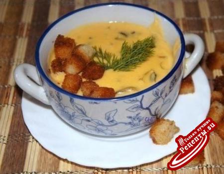 Суп из сливочного сыра с грибами