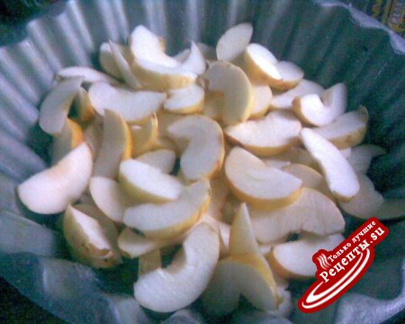 Необычный дрожжевой пирог-перевертыш (постный) с яблоками