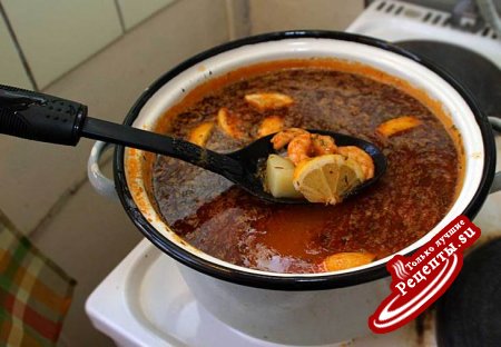 Суп с креветками и тимьяном