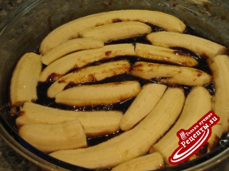 Пирог-перевертыш с бананами в карамели