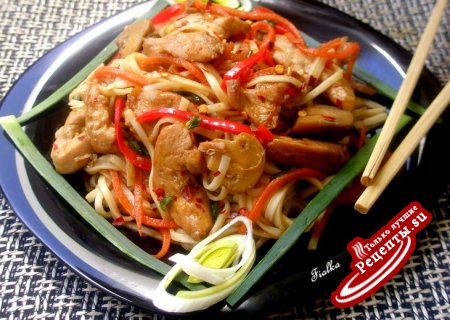 Сhicken Noodles или Курица с лапшой нуделс по китайски