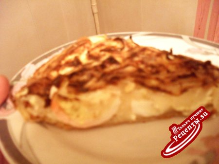 Киш с пасхальными яйцами