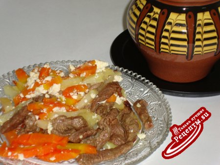 картофель с мясом в горшочке