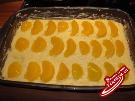 пирог с персиками (Blechkuchen mit Pfirsichen)
