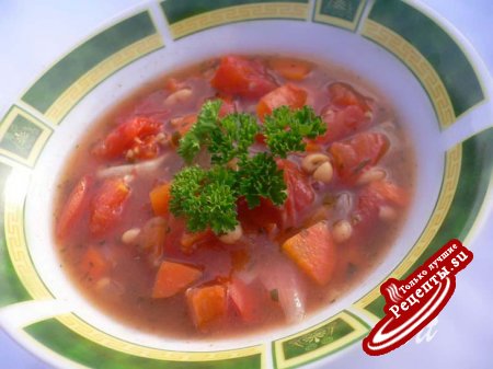 Тосканский фасолевый суп с мясом.