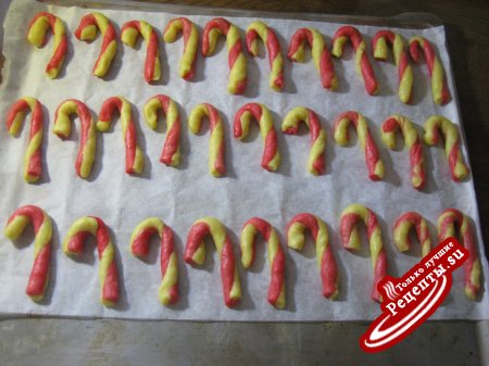 Печенье тросточки для Санты Клауса, рогалики и печенье " Спиралька "