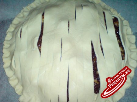 Пирог с горьким шоколадом и грецкими орехами