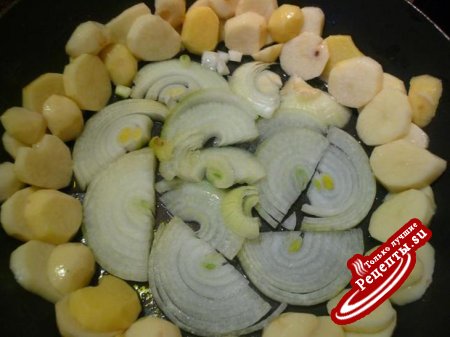 Рыба с овощами и картофелем
