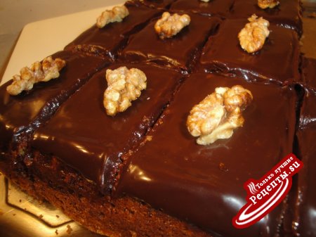 Ореховый пирог с шоколадной глазурью(?????????? ?? ?????)