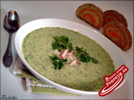 Зелёный суп-пюре с кольраби "Витаминка".