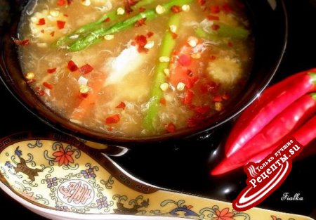 Китайский суп с акулы с овощами