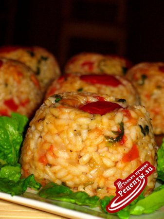 Рисовые тимбали с моцареллой(Sformatini di riso alla mozzarella)