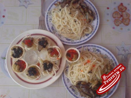 Спагетти+грибочки