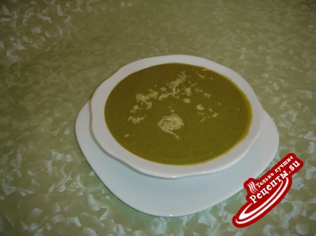 Суп-крем из шпината с зеленой фасолью