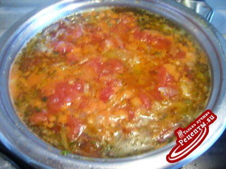 Густой томатный суп с цукини и гречкой
