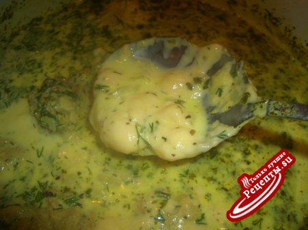 Курица в молоке с сыром