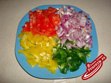 Говядина с овощами "радуга"