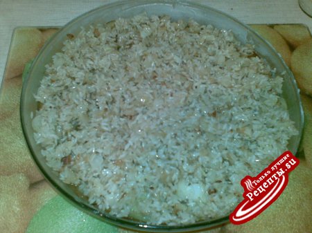 Рисовая запеканка с баклажанами