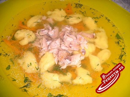 Супчик с украинскими клёцкаи " Кулинарное вдохновение"