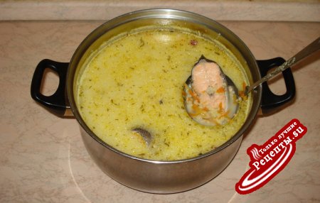 Суп с красной рыбой (без картофеля)
