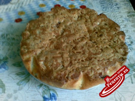 Пирог с абрикосами и ёштой под арахисовой корочкой