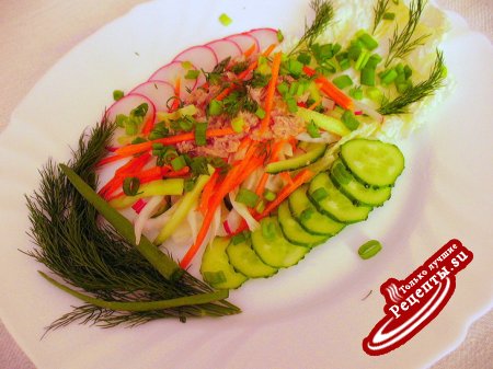 Салат "Фантазия"(тунец и овощи)