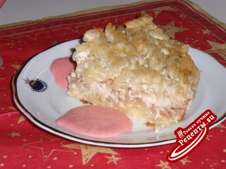 Запеканка "Фантазия" с клубничным соусом