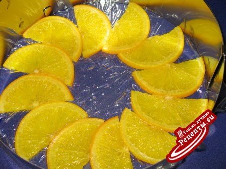 Торт с малиной и глазированными апельсинами. «Солнышко для Иришки»
