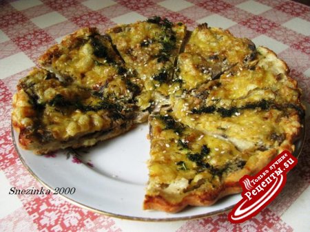 Солнечная пицца с шампиньонами и кунжутом (ДУЭЛЬ)