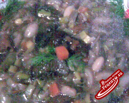 Густой грибной суп с фасолью и овощами (постный)