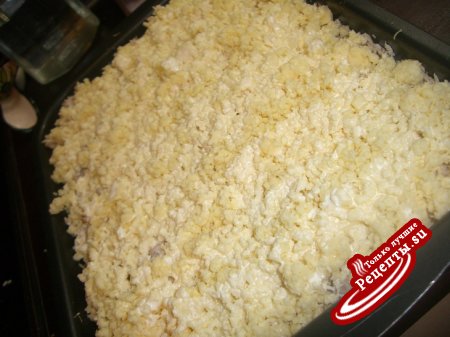 Запеканочка рисовая с курятинкой и сыром:)