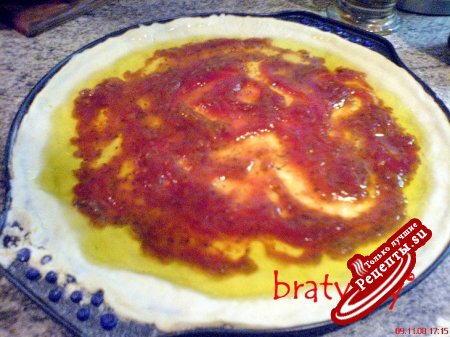 Pizza con pancetta e broccoli - Пицца с беконом и брокколи