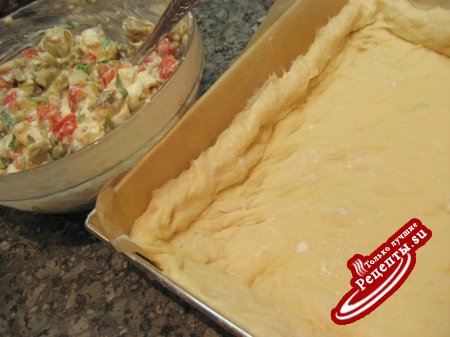 Сырный пирог с запечеными баклажанами