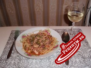 паста "ФРУТТИ ДИ МАРЕ" (спагетти с морепродуктами)
