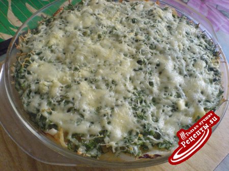 Лапшевник сырный с зеленью