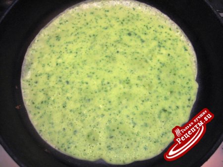 зеленые блины (или Блинты) с сыром Фета и сладким перцем