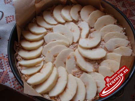 Овсяный пирог с яблочно-тыквенной начинкой