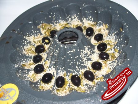Пирог-Кекс с ветчиной и оливками в овсянке -вариант