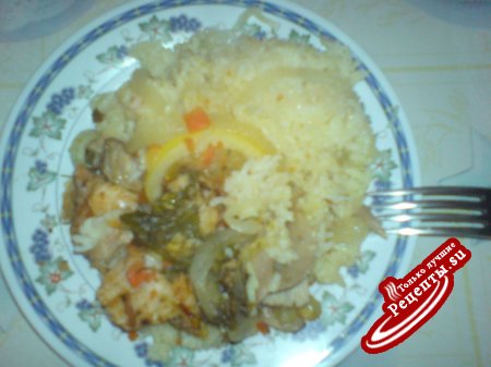 Нежная нутрия с рисом и грибами