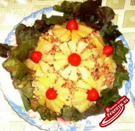 Слоенный салат с курицей и виноградом от Tiffany