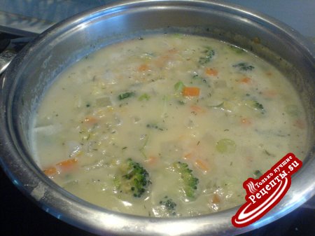 Густой овощной суп с красной чечевицей