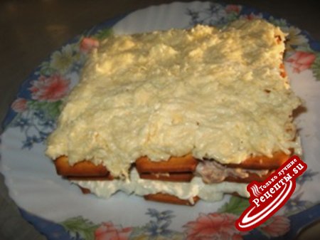 Торт-салат из креккеров "Нежность"