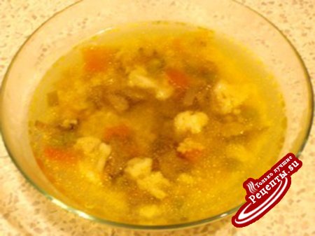 Суп с булгуром и цветной капустой