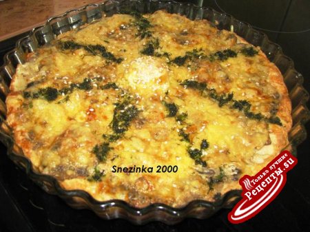 Солнечная пицца с шампиньонами и кунжутом (ДУЭЛЬ)