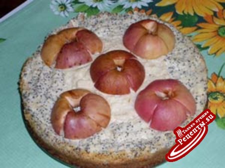 Яблочно-творожный чизкейк с маком