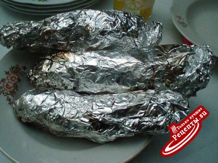 Мясо на решетке с печеными баклажанами(каникулярный вариант)