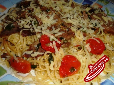 Спагетти с помидорами(и не только)
